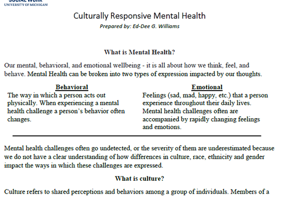 Culturally Responsive Mental Health Stats