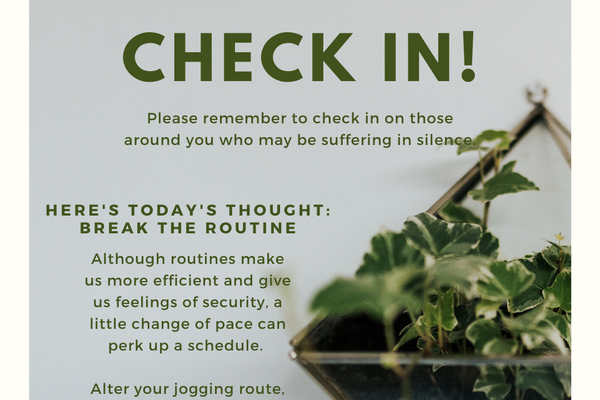 Mental Health Monday: Break the Routine Instagram Post