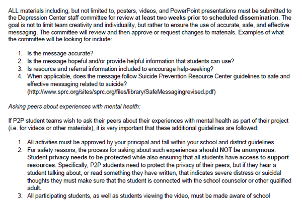 Material and Video Guidelines