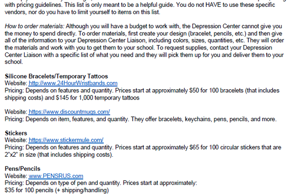 Suggested Vendors